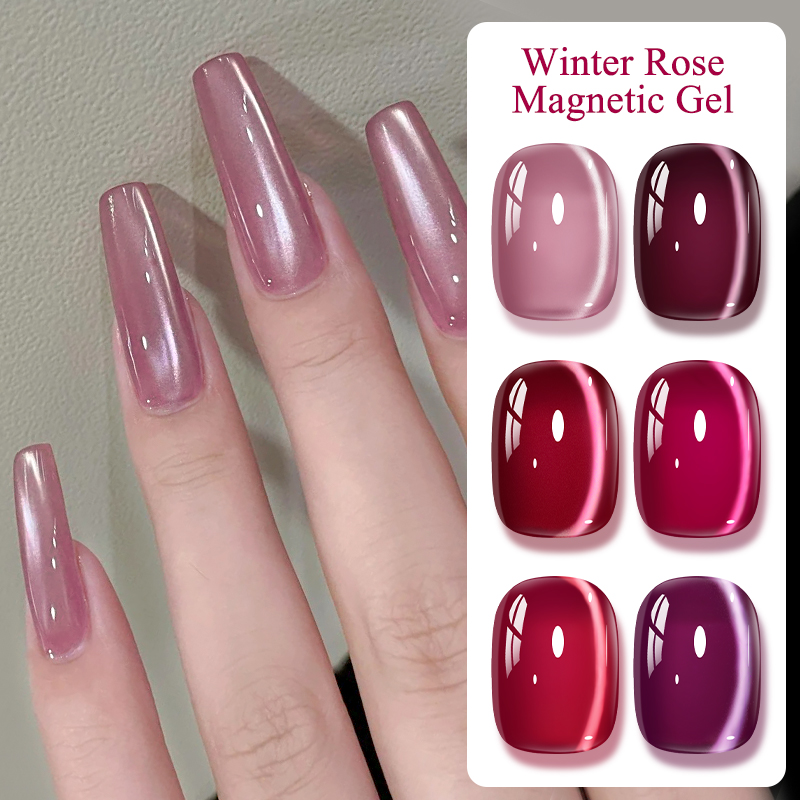 Resin Art Rose - الوردي الشتاء روز القط المغناطيسي هلام
