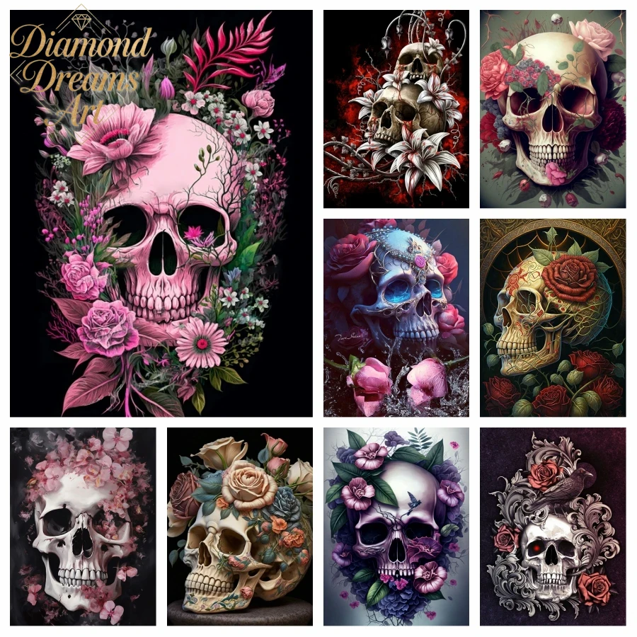 Resin Art Rose - لوحة فنية ماسية بدون إطار، رأس