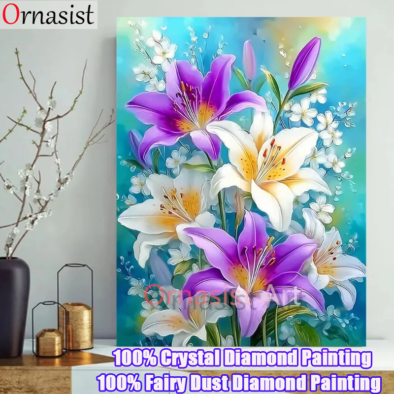 Resin Art Wallpaper - كامل كريستال الماس الفسيفساء الفن زهرة
