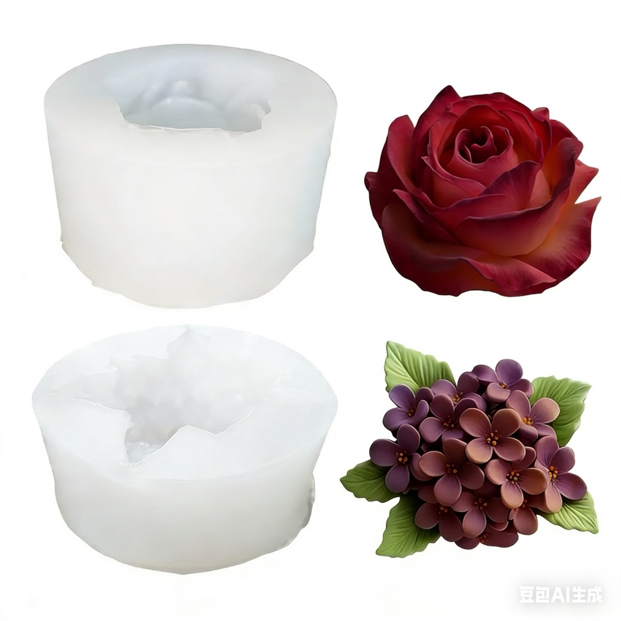 قطعتان من قوالب السيليكون لزهر - مراجعة Resin Art Rose وسعره