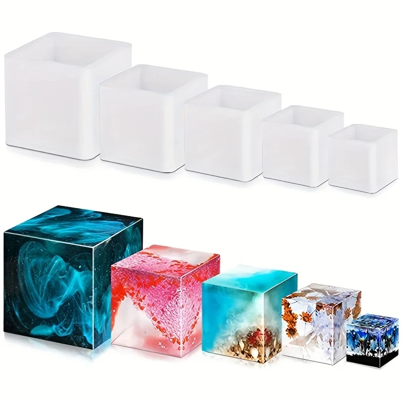 5 قطعة قالب راتينج مربع سيليكو - مراجعة Resin Art Case وسعره