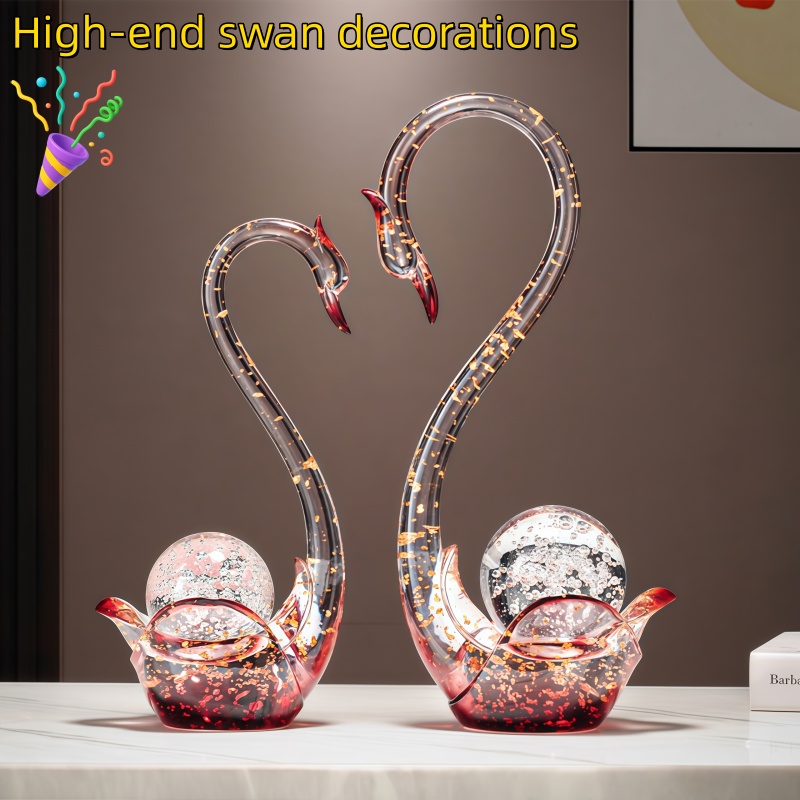 تمثال زوج من البجع الفاخر من ا - مراجعة Resin Art Wedding Gift وسعره